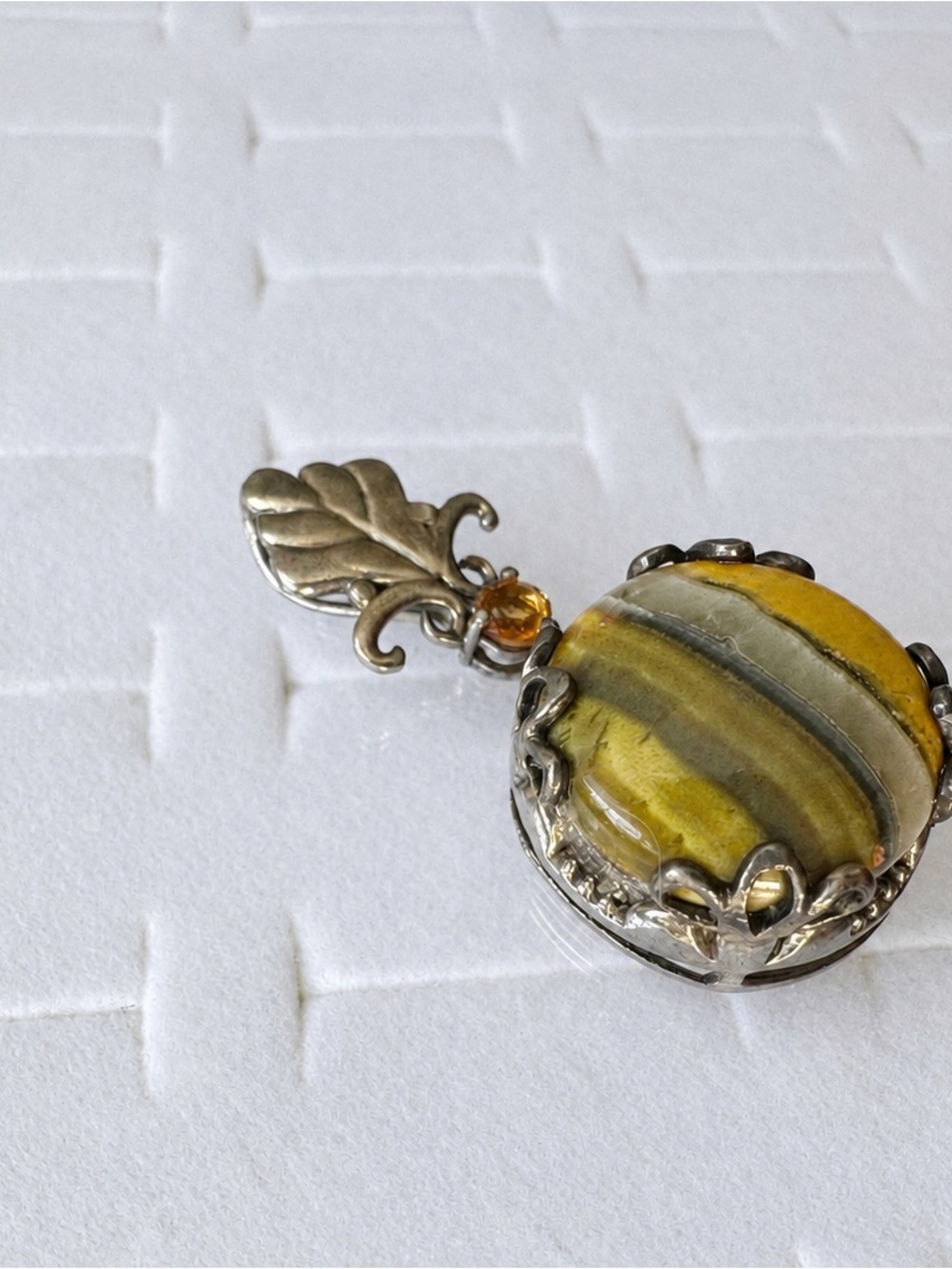 Bumblebee Jasper & Citrine Pendant Sterling Silver